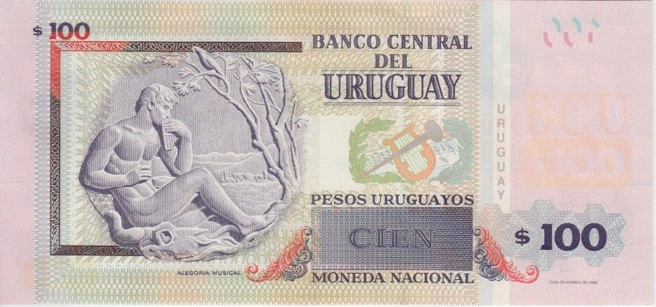 P 95 Uruguay 100 Pesos Year 2015 (Series G)